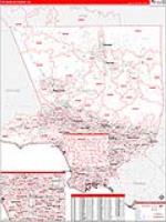 Los Angeles, Ca Carrier Route Wall Map